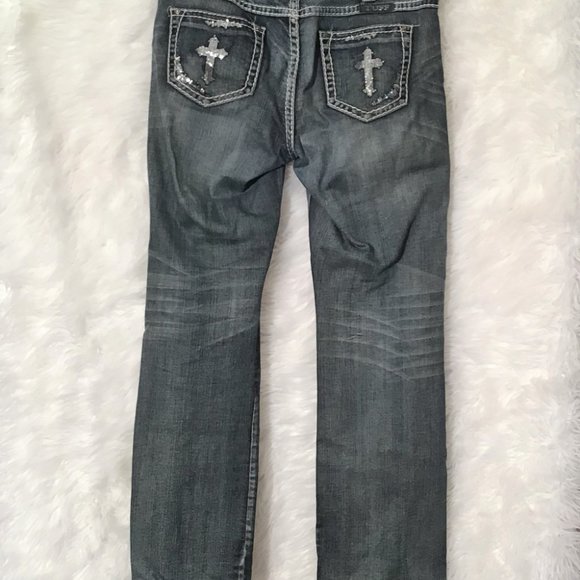 Cowgirl Tuff Women's Sequin Cross Jeans - Picture 5 of 7